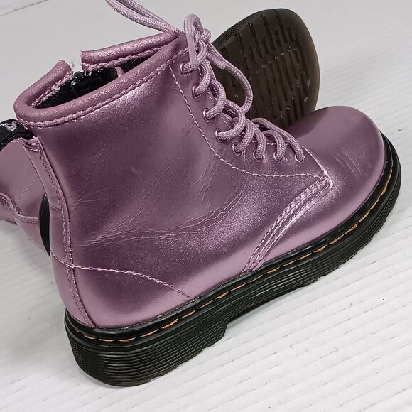 Dr. Martens 1460 Pascal Metallic Pink Boot Little Girl's Size 10 - Picture 4 of 7